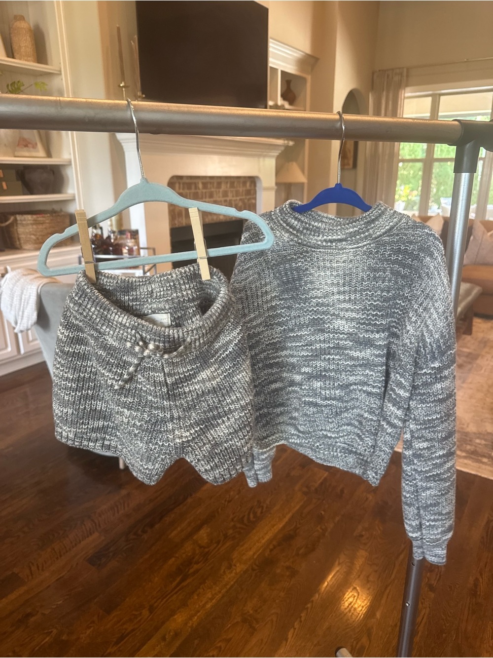 Cozy Marled Gray Knit Sweater -kids set